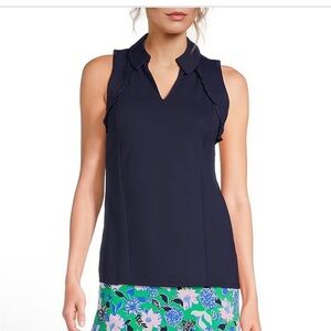 NWT Lilly Pulitzer Martina Luxletic Collared Top - XS